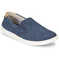 clarks newood easy mens slip ons shoes in blue