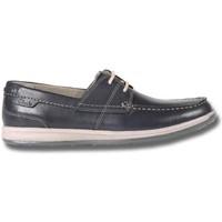 Clarks Fallston Style Navy Leather men\'s Boat Shoes in black