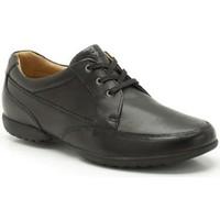 clarks recline out black leather mens casual shoes in black