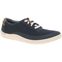 clarks mapped edge mens casual trainers mens shoes trainers in blue