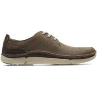 clarks trikeyon fly brown leather mens casual shoes in brown