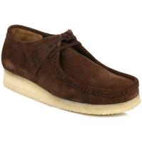 Clarks Originals Mens Dark Brown Wallabee Suede Shoes men\'s Casual Shoes in brown