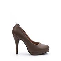 classic faux leather heel court shoes