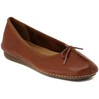 clarks freckle dk tan womens shoes pumps ballerinas in multicolour