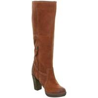 clarks medal coin womens high boots in brown