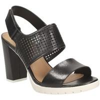 clarks pastina malory black leather womens sandals in black