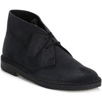clarks womens navy suede desert boots womens mid boots in blue