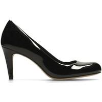 clarks carlita cove black pat womens court shoes in black