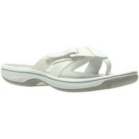 Clarks Brinkley Calm Womens Toe Post Sandals women\'s Flip flops / Sandals (Shoes) in white