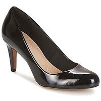 clarks carlita cove black pat womens court shoes in black