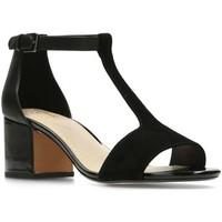 clarks barley belle womens wide smart sandals womens sandals in black