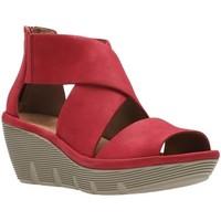 Clarks Clarene Glamor Womens Wedge Heel Sandals women\'s Sandals in red
