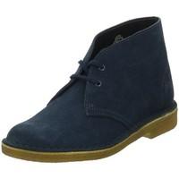 clarks desert boots womens mid boots in blue