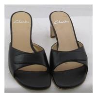 Clarks, size 4 black slide sandals
