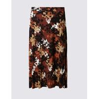 classic smudge print a line midi skirt