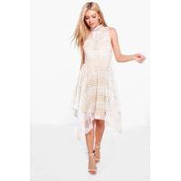 cleo crochet hanky hem skater dress ivory