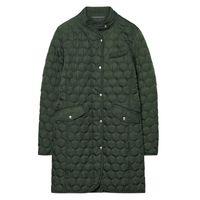 classic quilted long jacket moss green