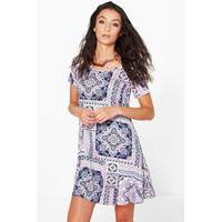 cleo tile print swing dress multi