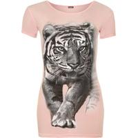 Cloe Tiger Print T-Shirt - Pink