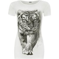 Cloe Tiger Print T-Shirt - Cream