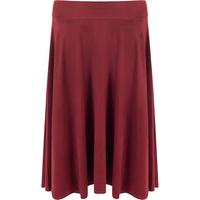 Clary Suede Look Flared Skirt - Wine