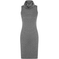 Clover Cowl Neck Sleeveless Dress - Dark Grey