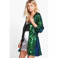 claire sequin hooded parka multi