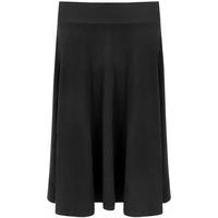 Clary Suede Look Flared Skirt - Black