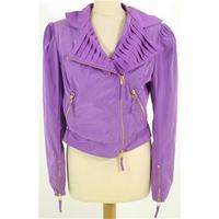Class by Roberto Cavalli Size US 12 UK 8 Lilac Cropped Bomber Style Jacket