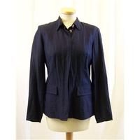 claudia strater silk blend navy blue long sleeved shirt size 36 claudi ...