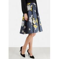 closet gold multi floral print skirt