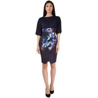 Closet Navy Floral 2 in 1 Kimono Wrap Dress