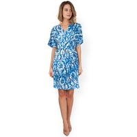 Closet Aqua Obi Wrap Dress With Kimono Dress