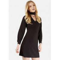 closet high collar long sleeve dress