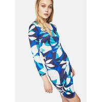 Closet Printed Long Sleeve Wrap Jersey Dress