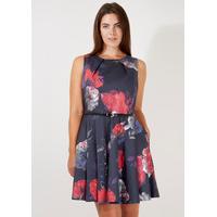 Closet Curves Bloomsbury Floral Flared Belted Dress