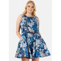 Closet Curves Bloomsbury Floral Flared Belted Dress