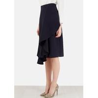 closet navy ruffle detail skirt
