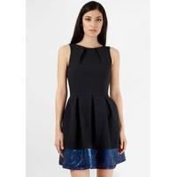 Closet Black Multi Sequin Hem Skater Dress