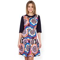 Closet Retro 3/4 Sleeve Godet Dress