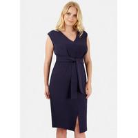 Closet V Neck Tie Front Split Front Dress