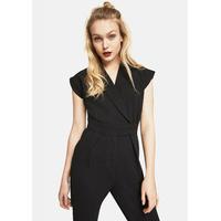 Closet Wrap Over Collar Short Sleeve Jumpsuit