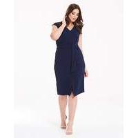 Closet V Neck Tie Waist Dress