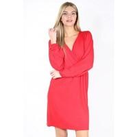 clara wrap over ruched swing midi dress