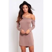 Clara Off Shoulder Dip Hem Dress