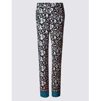 classic floral print straight leg trousers