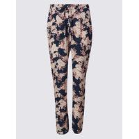 classic floral print tapered leg trousers