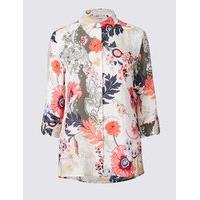 Classic Cotton & Silk Blend Floral Print Shirt