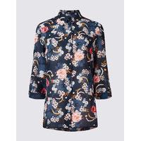 Classic Cotton & Silk Blend Floral Print Shirt