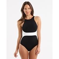 Classique High Neck One Piece - Black and White